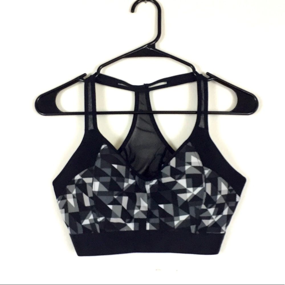 SO Active sports bra black & gray pattern sz XL
